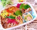 ４月15日 牛丼風 春弁当 詰め方作り方6写真