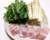 低糖質☆えのきと水菜とベーコンの炒め物作り方1写真