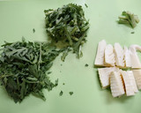 簡単！たけのこと春菊の出汁炒め作り方1写真