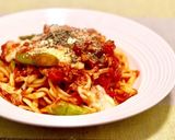 シーチキン、アスパラのトマトソースパスタ作り方6写真