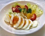 うま塩しみしみ半熟茹玉子とフルーツサラダ作り方4写真