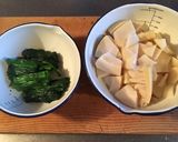 筍と豚肉ホウレンソウのコクうまソース炒め作り方5写真