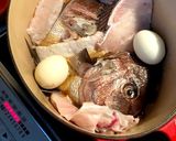 オイスターソースで鯛のアラの甘露煮作り方5写真