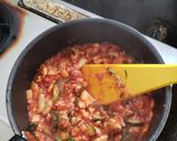 採れたての筍と春菊のトマトパスタ作り方9写真