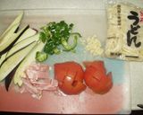 イタリアン！？トマトたっぷり焼うどん作り方1写真