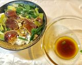 鰹わけぎふわ玉子のノンオイル青じそ漬け丼作り方5写真