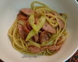 ネギとウィンナーのパスタ作り方3写真