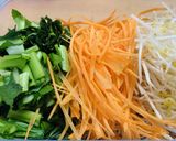 お豆腐DEビビン風三色野菜丼作り方1写真