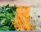 お豆腐DEビビン風三色野菜丼作り方2写真