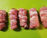 今日の主菜☆ささがきごぼう天の肉巻作り方2写真