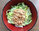 春野菜と納豆の丼作り方1写真