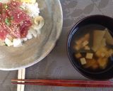 カツオと新玉ねぎの辛子醤油漬け丼作り方4写真