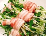 電子レンジで簡単☆豆苗もやしの豚バラ巻き作り方2写真