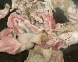 【お弁当】豚肉40gのケチャップ炒め作り方1写真