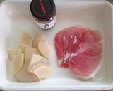たけのこと豚肉の煮物 山椒風味作り方1写真