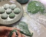 ヨモギの摘み方、茹で方、草餅レシピ作り方8写真