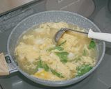 白だしで！絹さや・豆腐・卵のお吸い物♥️作り方4写真