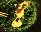 春色。ほうれん草と卵の炒め物作り方5写真