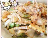 マクロビ☆たけのこと春野菜のお酢炒め作り方4写真