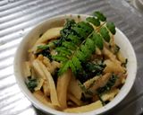 タケノコと春菊の味噌煮込み焼き作り方8写真
