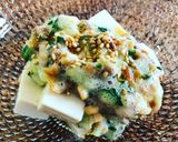 胡瓜と梅納豆の冷奴作り方6写真