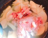 白だしで簡単!たけのこと鶏肉の玉子とじ作り方3写真