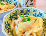 白だしで簡単！たけのこと鶏肉の玉子とじ作り方8写真