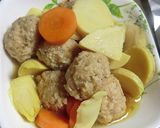 生姜たっぷりとり肉団子とたけのこの煮物作り方5写真