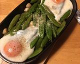 スナップエンドウペペロンチーノ。目玉添え作り方7写真
