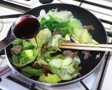 レタスとコリコリ牛すじ肉のオイスター炒め作り方6写真
