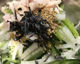 蒸し鶏と胡瓜の塩昆布サラダ作り方5写真