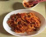 フライパン1つで作るトマトソースパスタ作り方6写真