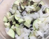 麻婆豆腐の素使用、麻婆なす丼作り方3写真
