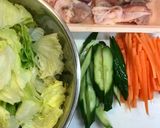 腸まで届く鶏とレタス・キュウリの梅玉炒め作り方2写真