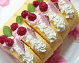 ライチ&ラズベリー♔特選ロールケーキ作り方35写真