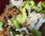 超簡単　わさび野沢菜納豆丼作り方3写真