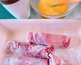 薄切り豚ロースのクルクル豚カツ作り方3写真