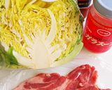 簡単！春キャベツと豚肉のキムチ炒め作り方1写真