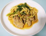 春にピッタリ♫菜の花の味噌焼きうどん作り方4写真