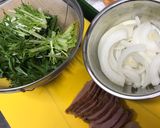 水菜と鴨ロースのさっぱりパスタソース作り方1写真