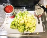 鯖の水煮缶とトマト缶の野菜スープ作り方1写真