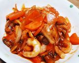 魚介類のケチャップ炒め作り方4写真