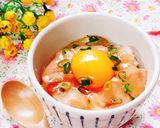 ハマる~☆悪魔の卵かけ生ハムご飯☆作り方1写真
