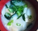 白カブと油揚げの味噌汁作り方42写真