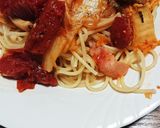 白菜と茸のトマトパスタ作り方5写真