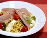 ミニトマト、生ハム、モッツァレラのパスタ作り方6写真