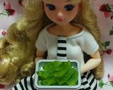 リカちゃんサイズ♡スナップエンドウ卵とじ作り方3写真