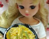 リカちゃんサイズ♡スナップエンドウ卵とじ作り方8写真