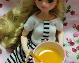 リカちゃんサイズ♡スナップエンドウ卵とじ作り方7写真