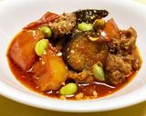 豚小間肉と茄子のピリ辛トマト煮込み作り方5写真
